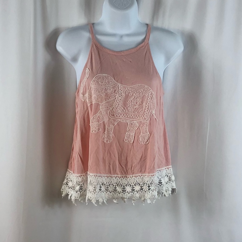Stella Tweed lace elephant spaghetti strap cami S
